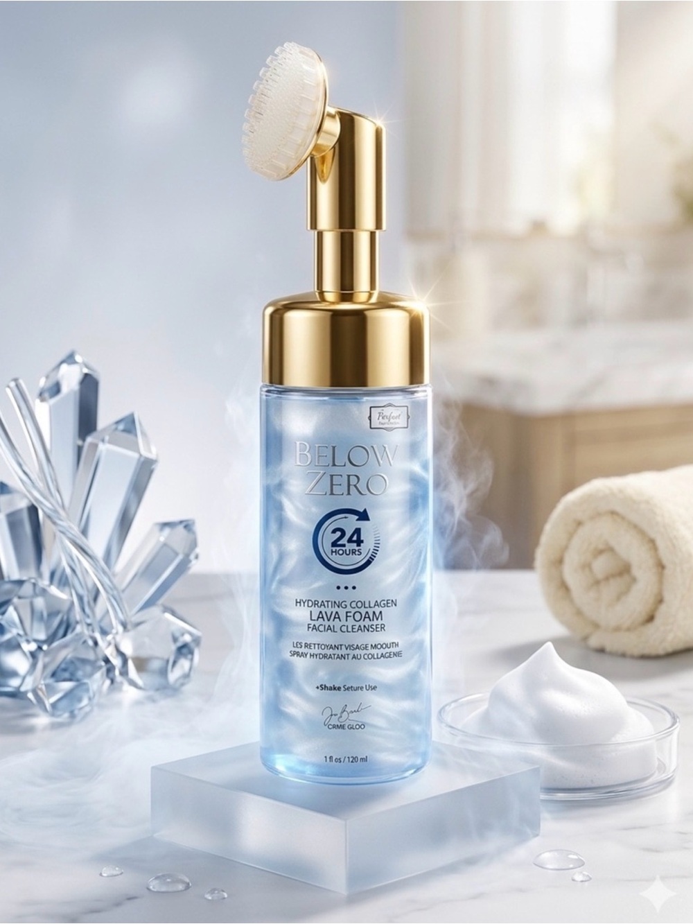 Below Zero Glacier Ice Oil Control Lava Foam Cleanser W/Brush Head ~ Retail $180